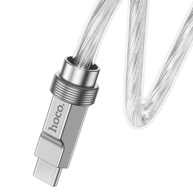 Кабель HOCO U113 Solid 100W silicone charging data cable Type-C to Type-C Gold - Зображення 3