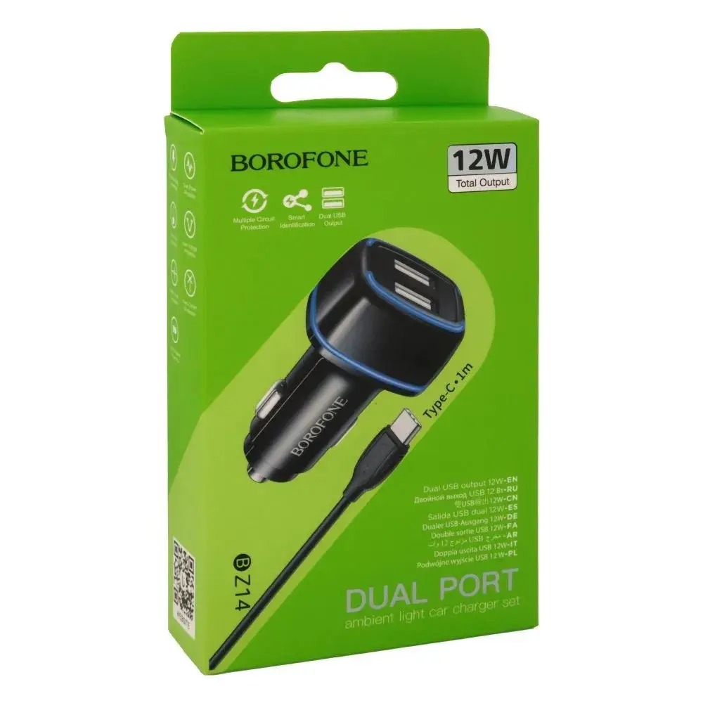 АЗП BOROFONE BZ14 dual Type-C Black - Зображення 3
