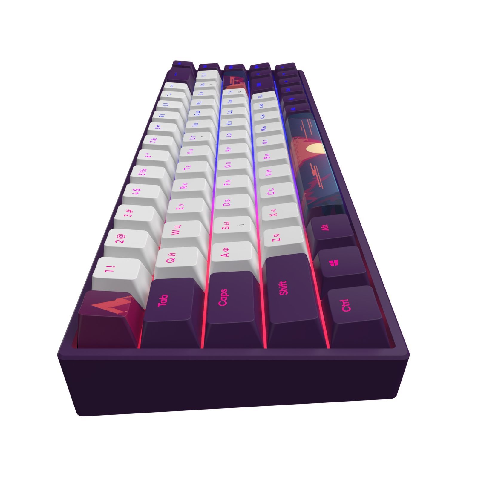 Клавіатура Dark Project 68 Sunrise PBT RGB Mech G3MS Sapphire Violet/White - Зображення 3