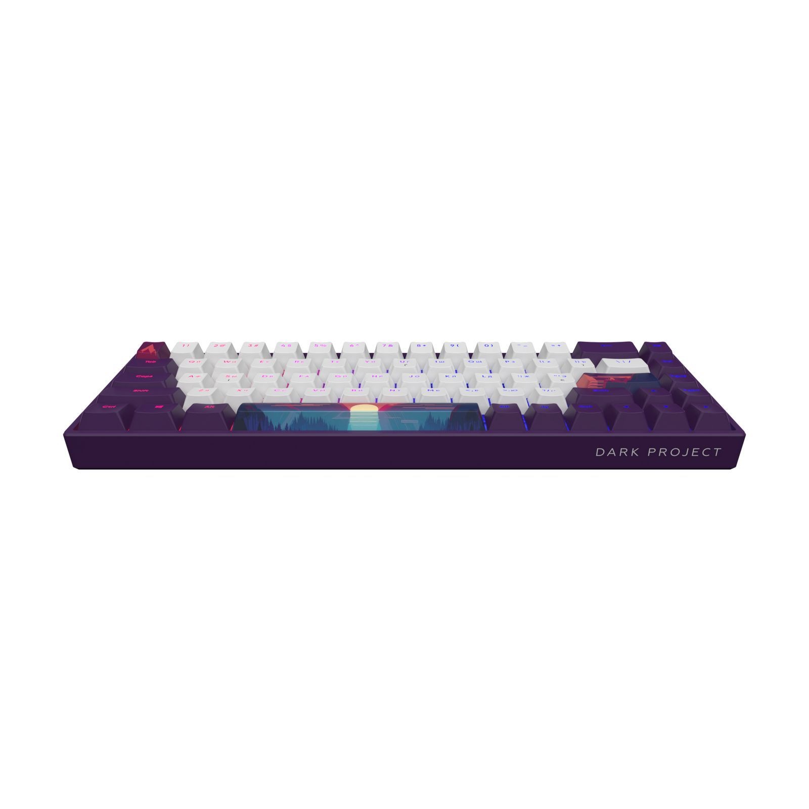 Клавіатура Dark Project 68 Sunrise PBT RGB Mech G3MS Sapphire Violet/White - Зображення 4