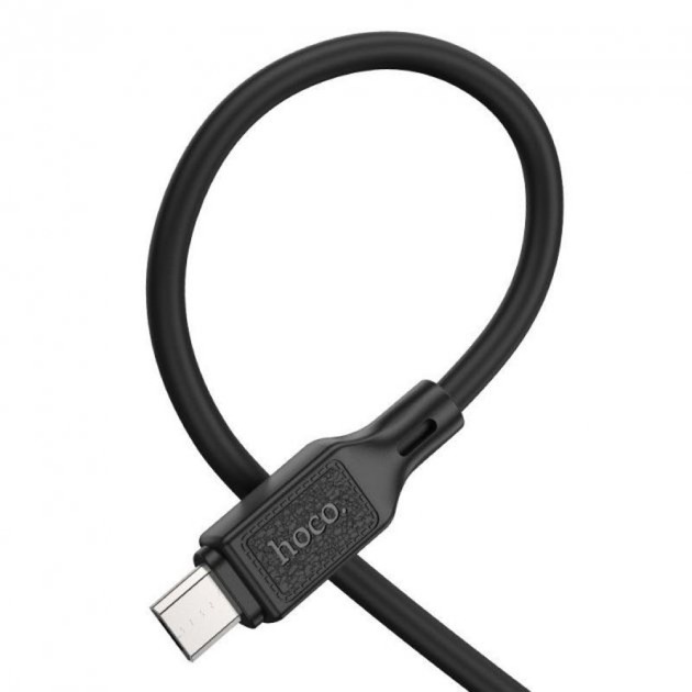 Кабель HOCO X90 Cool silicone charging data cable for Micro Black - Зображення 2
