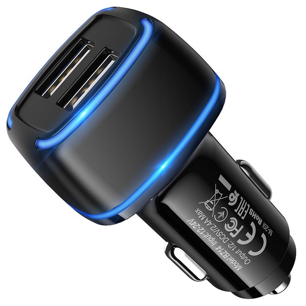 АЗП BOROFONE BZ14 dual Type-C Black