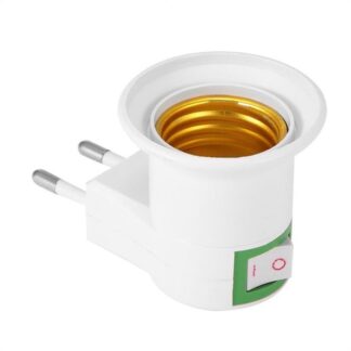 Мережевий адаптер для лампочки E27 патрон у розетку з вимикачем