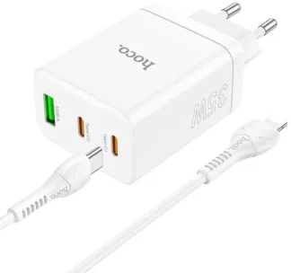ЗП HOCO N33 Start triple PD35W(2C1A) (Type-C to iP) White
