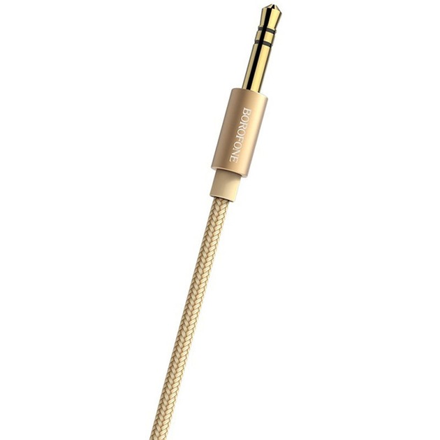 Аудiо-кабель BOROFONE BL3 Audiolink AUX cable, 1m Gold - Зображення 2