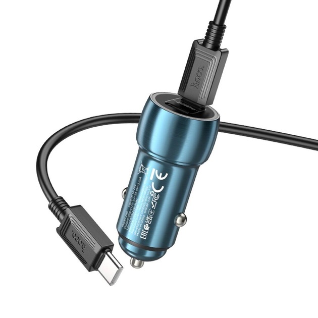АЗП HOCO Z48 40W dual (2 Type-C) Sapphire Blue