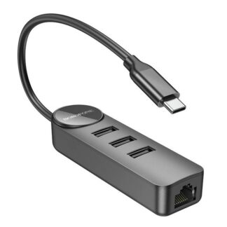 Адаптер Borofone DH6 Erudite 4-in-1 (USB to USB3.0*3+RJ45 Giga)